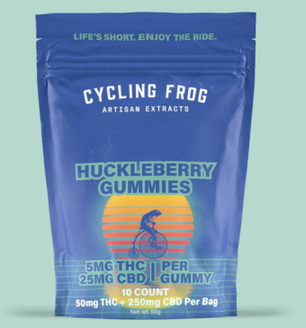 cycling frog d9+cbd huckleberry gummies 10 count