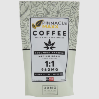 pinnacle hemp maxx coffee 1:1 thc 960mg