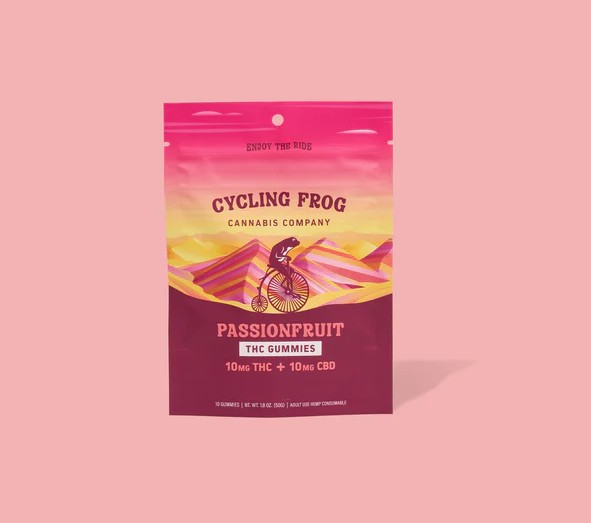 cycling frog passionfruit thc+cbd gummies 10 count