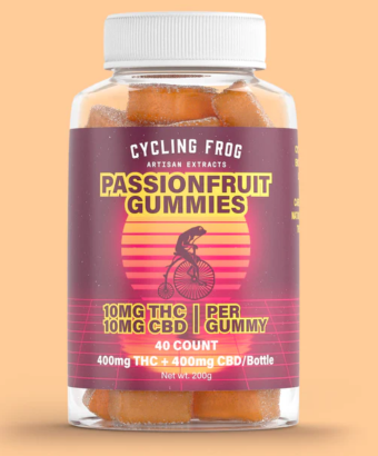 cycling frog d9+cbd passionfruit gummies 10 count