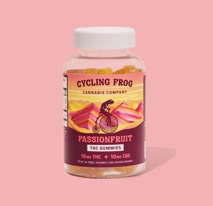 cycling frog passionfruit thc+cbd gummies 10 count