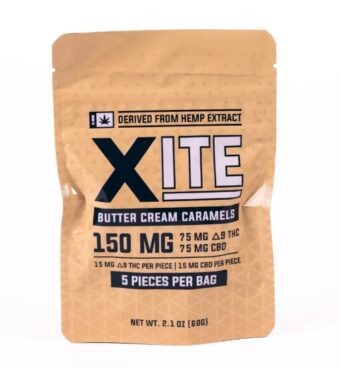 xite d9+cbd 5 pack butter cream caramel 150mg
