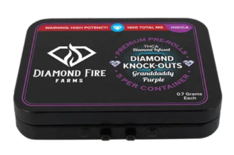 diamond fire farms mini premium diamond knock outs granddaddy purple 0.7g