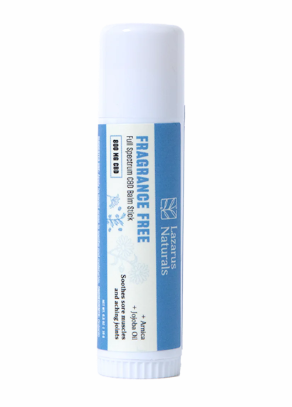 lazarus naturals fragrance free cbd balm stick 800mg