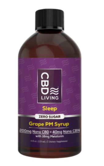 cbd living cbd+cbn sleep aid syrup grape pm 240mg