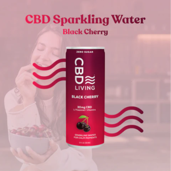 cbd living black cherry sparkling water 30mg single