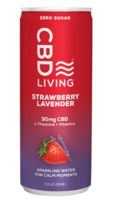cbd living strawberry lavender sparkling water 30mg
