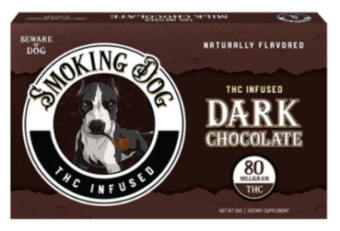 smoking dog chocolate bar dark chocolate 80mg