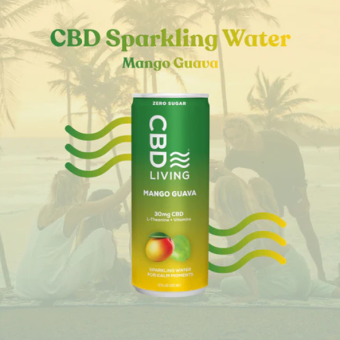 cbd living mango guava sparkling water 30mg single