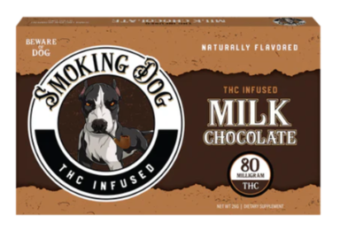 smoking dog chocolate bar dark chocolate 80mg