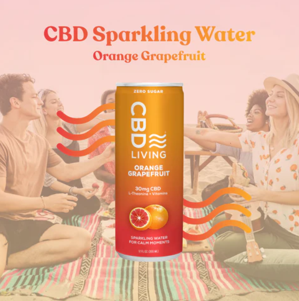 cbd living orange grapefruit sparkling water 30mg single
