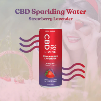 cbd living strawberry lavender sparkling water 30mg single