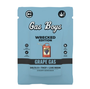gas boys wrecked d9+thcp live resin nano gummy grape gas 50mg