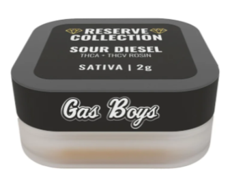 gas boys thca+thcv rosin reserve collection sour diesel 2g