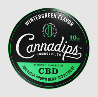 cannadips cbd infused pouches fresh wintergreen 150mg