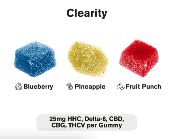 fresh clearity blend hhc+d8+cbd+cbg+thcv gummies 25mg