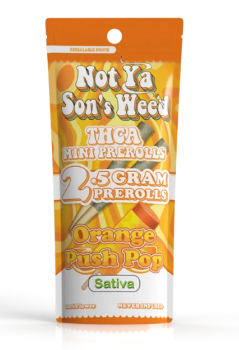 not ya son's weed orange push pop thca mini pre roll 2 pack