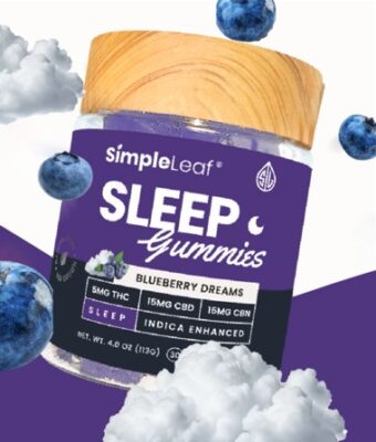 simple leaf blueberry dreams d9+cbd+cbn gummies