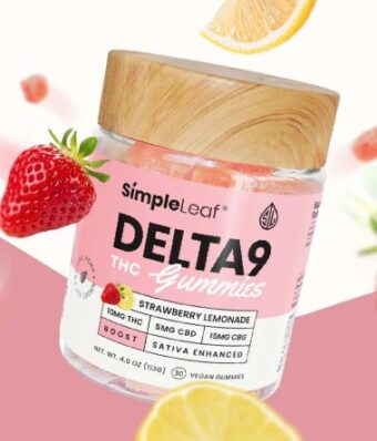 simple leaf strawberry lemonade d9+cbd+cbg gummies
