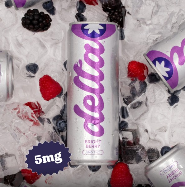 delta bright berry light cannabis water 5mg 4 pack