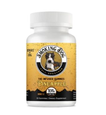smoking dog blue raspberry thc+cbd gummies 10mg (copy)