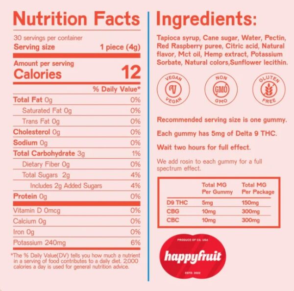 happy fruit mellow mango thc gummies 150mg (copy)