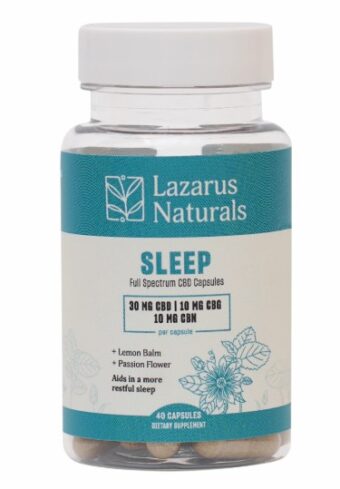 lazarus naturals sleep cbd+cbg+cbn capsules 40 count