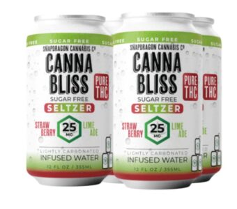 snapdragon cannabis co. canna bliss sugar free dragonfruit thc sparkling water 25mg 4 pack (copy)