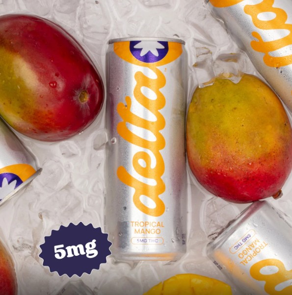 delta light tropical mango cannabis water 5mg 4 pack