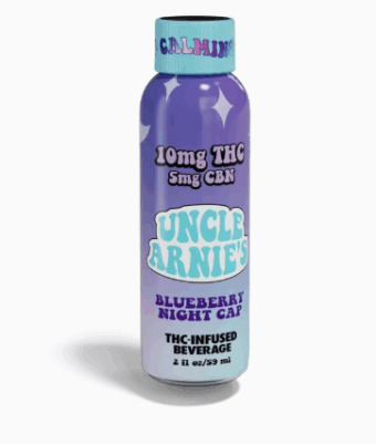 uncle arnie's blueberry night cap shot thc+cbn 10mg