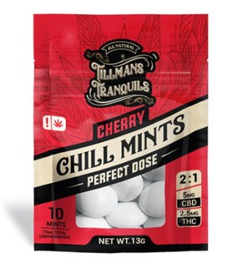 tillman's tranquils cherry cbd+thc chill mints 10 pack
