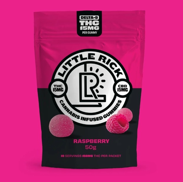 little rick raspberry gummy cbd+thc 150mg