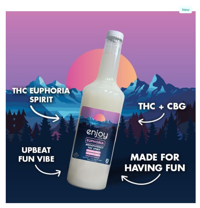 enjoy hemp euphoria megapotency cbg+thc spirit 425mg