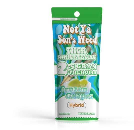 not ya son's weed frozen grapes mini pre roll thca 1g 2 pack