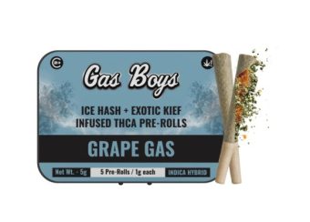 gas boys grape gas hash+exotic kief thca pre rolls 5g 5 count