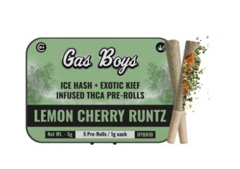 gas boys lemon cherry runtz hash+exotic kief thca pre rolls 5g 5 count