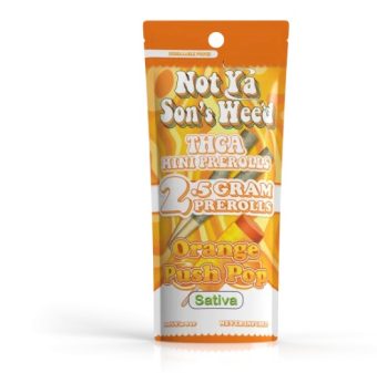 not ya son's weed orange push pop mini pre roll thca 1g 2 pack