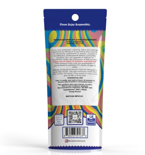 not ya son's weed rainbow sherbet mini pre roll thca 1g 2 pack