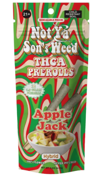 not ya son's weed alien rock candy thca pre rolls 1.5g 2 pack