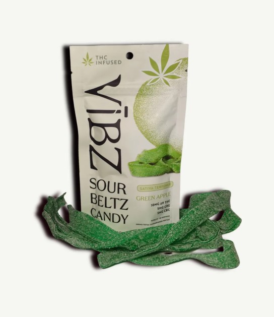 vĪbz green apple sour beltz cbc+cbg+thc 10mg