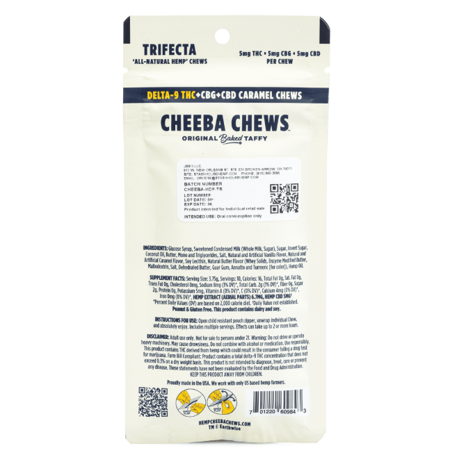 cheeba chews thc+cbg+cbd caramel 5mg