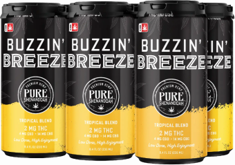 pure shenandoah buzzin' berry thc+cbd+cbg seltzer 2mg 6 pack (copy)