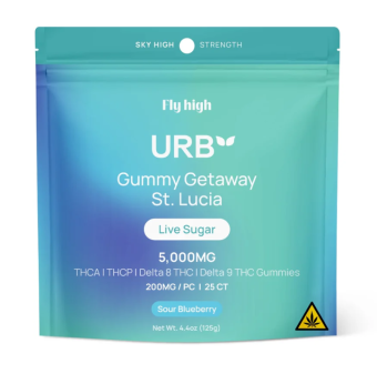 urb sour blueberry live sugar gummies thca