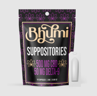 bhūmi suppositories cbd+thc 50mg 10 count