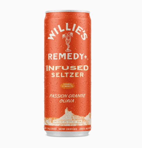 willie's remedy passion orange guava infused seltzer thc 10mg