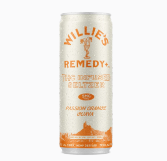 willie's remedy passion orange guava infused seltzer thc 5mg