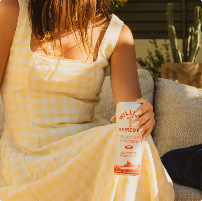 willie's remedy strawberry watermelon infused seltzer thc 5mg