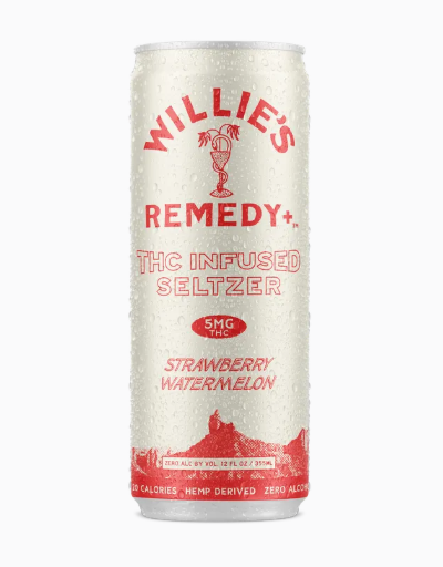 willie's remedy strawberry watermelon infused seltzer thc 5mg