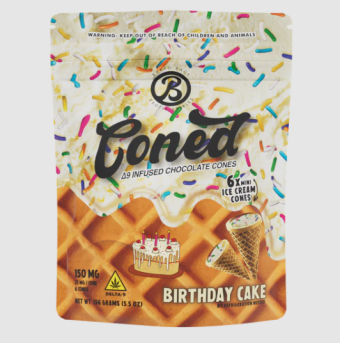 coned mini ice cream cones birthday cake thc 150mg