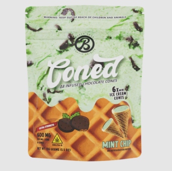 coned mini ice cream cones milk chocolate thc 150mg (copy)